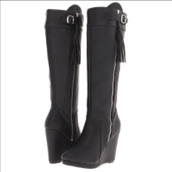 Women’s knee high wedge boot in Size 8.5 in black - Picture 2 of 5